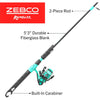 Zebco Rambler Fishing Reel and Rod Combo, Durable Fiberglass Rod with Built-in Carabiner, Patented No-Tangle Reel, Pre-Spooled with 8-Pound Zebco Fishing Line