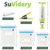 SuVidery Sous Vide Bags - Reusable Vacuum Sous Vide Cooking Bags - 3 Sizes Sous Vide Bag Kit with Clips and Pump