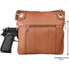 Concealed Carry Cross Body Leather Gun Purse with Locking Zipper