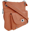 Concealed Carry Cross Body Leather Gun Purse with Locking Zipper